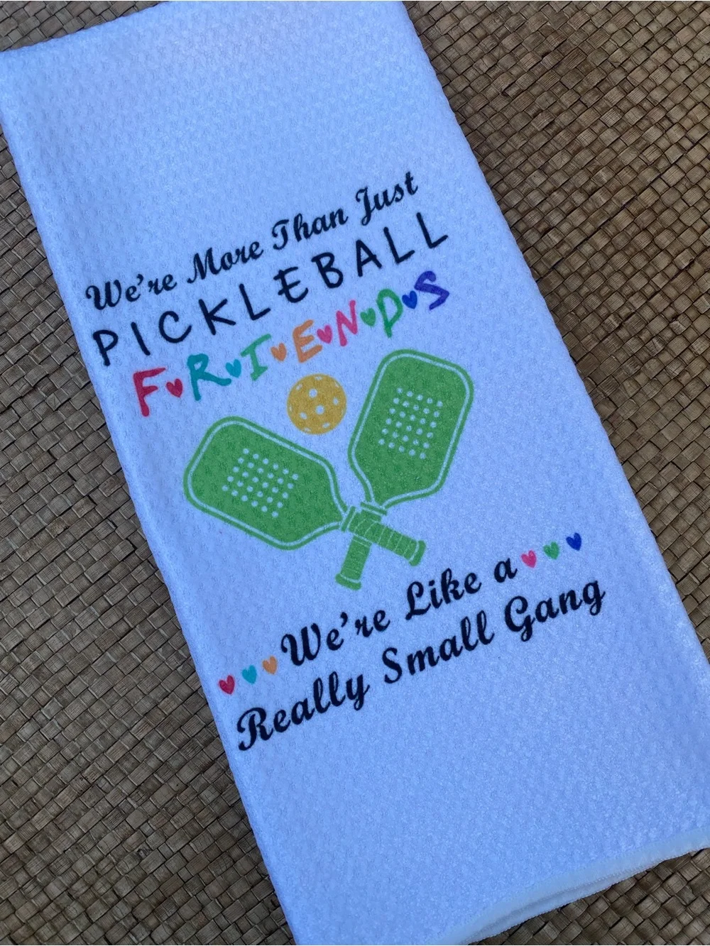 Pickleball Friends Green & Multicolor Kitchen Towel